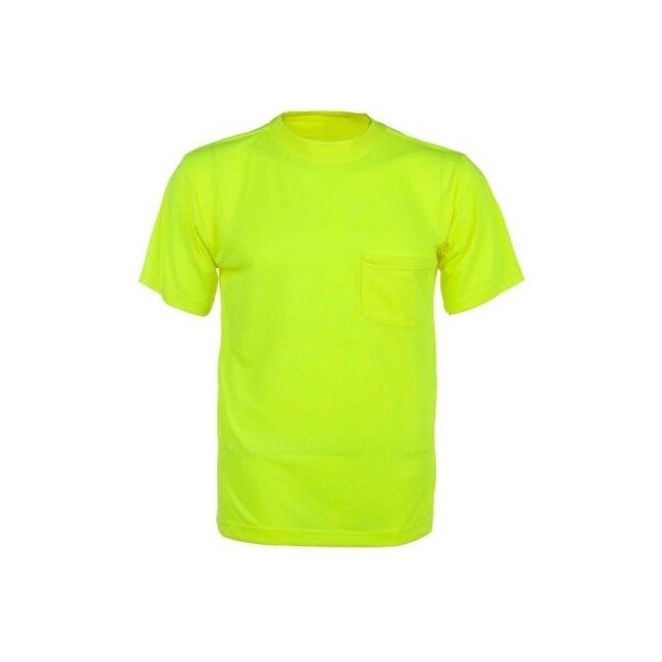 Gss Safety 5501 Moisture Wicking Short Sleeve Safety T-Shirt with Chest Pocket - Lime, 4XL 5501-4XL - main